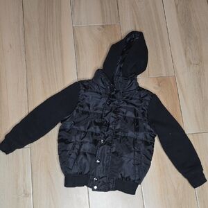 Size 4 Boys Kids Black Puffer Jacket with Hood